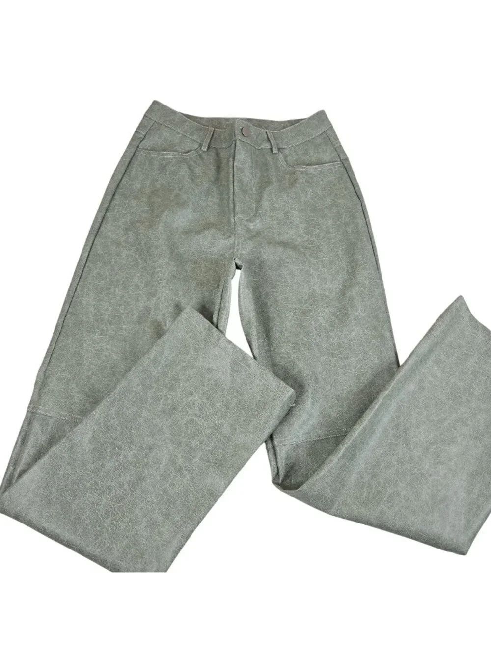 Cherry Mellow Faux Vegan Leather Green Pants Womens Small